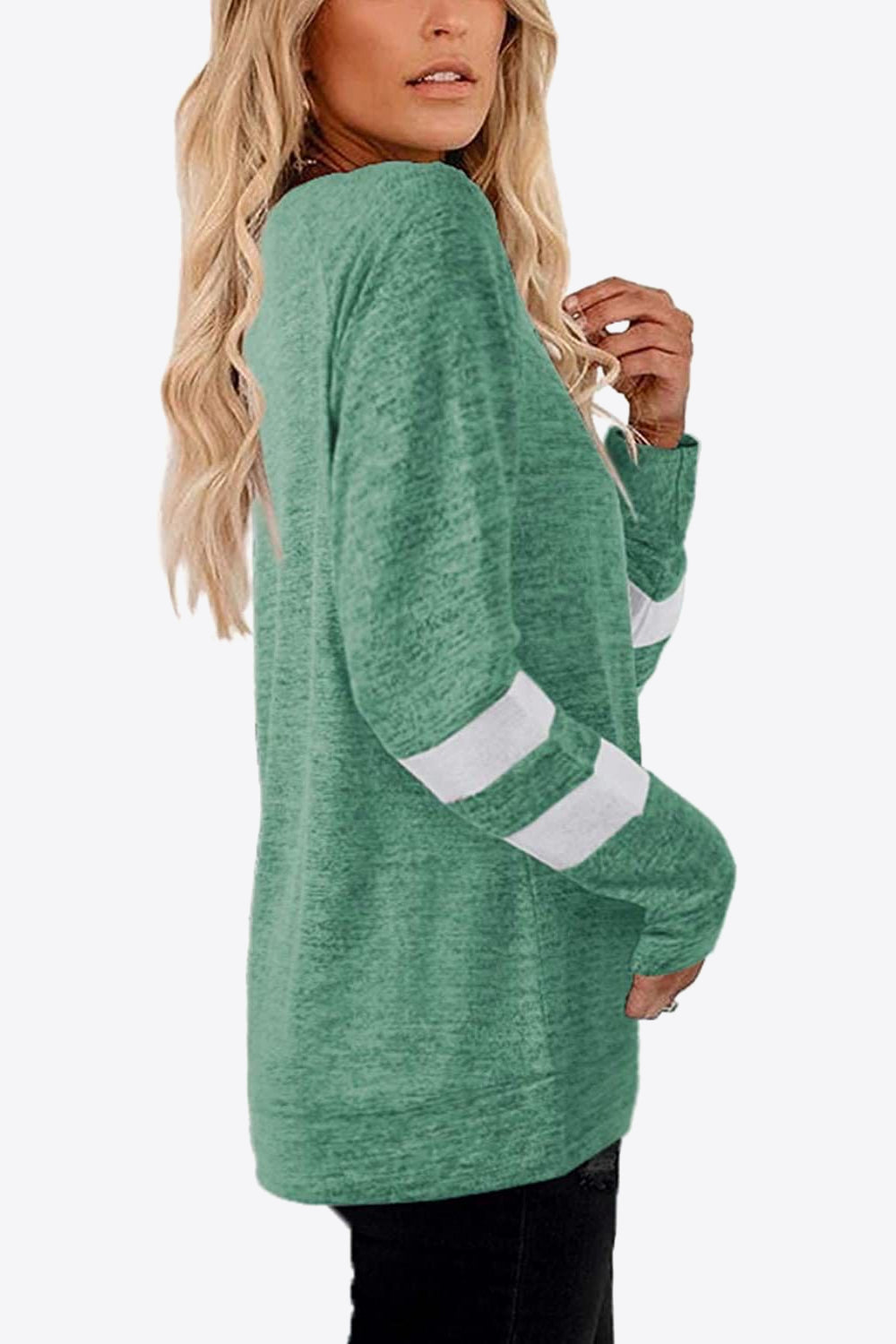 Striped Contrast Raglan Sleeve Top - In Style Chics Boutique LLC