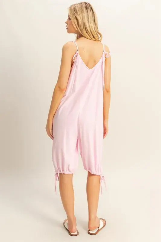 V-Neck Pocket Detail Side Tie Hem Romper - Cute Clothes for Summer - In Style Chics Boutique Women's Juniors Apparel Online