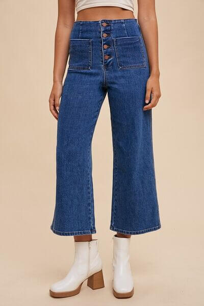 Women's Juniors Button Fly High Waist Jeans - In Style Chics Boutique