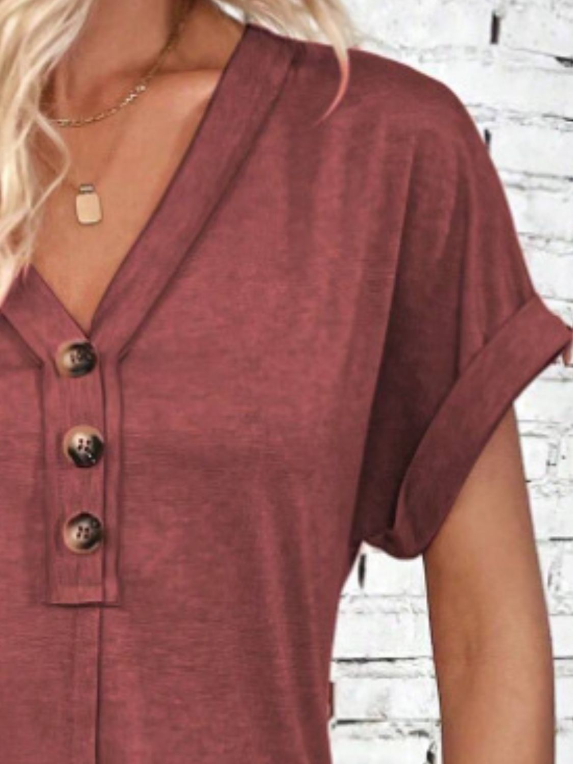 Quarter Button V-Neck Short Sleeve Dress - More Colors! - In Style Chics Boutique LLC