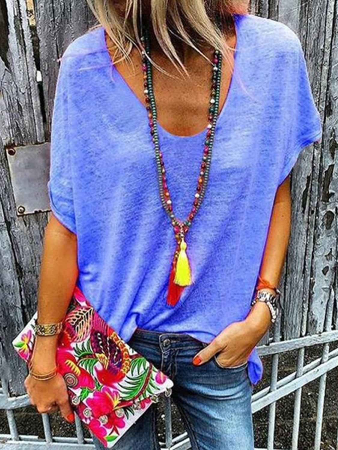 Full Size Scoop Neck Short Sleeve T-Shirt be- More Colors! - In Style Chics Boutique LLC
