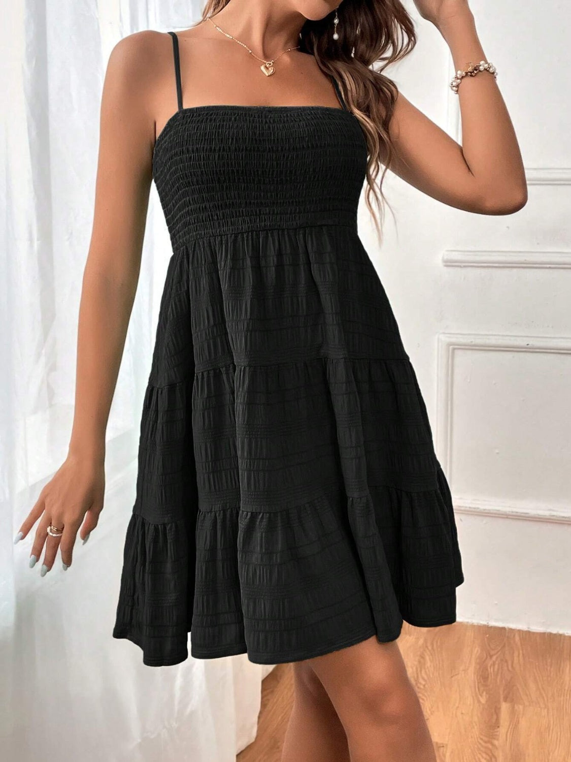Smocked Tiered Sleeveless Mini Dress - More Colors! - In Style Chics Boutique LLC