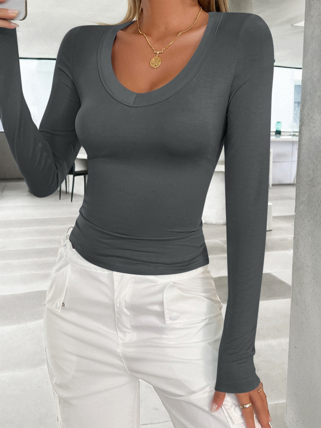 Lovelet V-Neck Long Sleeve T-Shirt - In Style Chics Boutique LLC