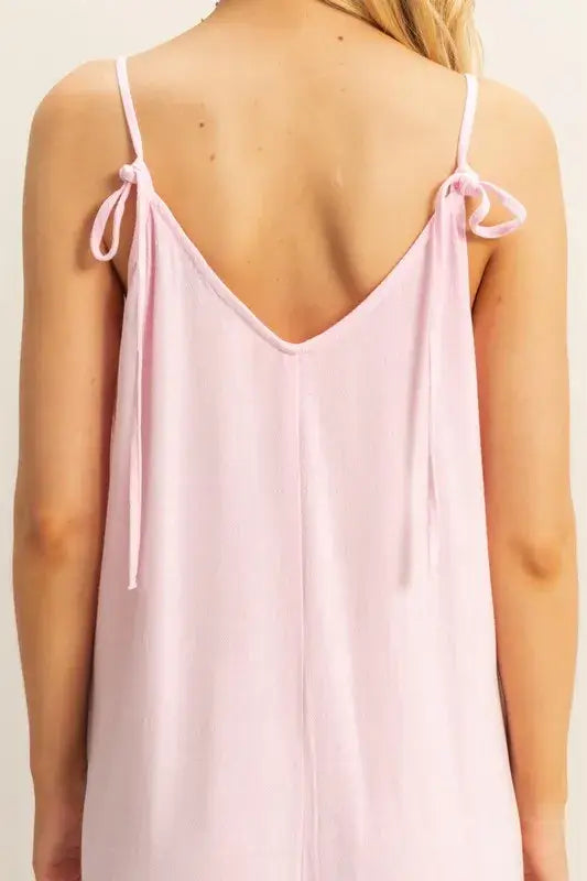 V-Neck Pocket Detail Side Tie Hem Romper - Cute Clothes for Summer - In Style Chics Boutique Women's Juniors Apparel Online