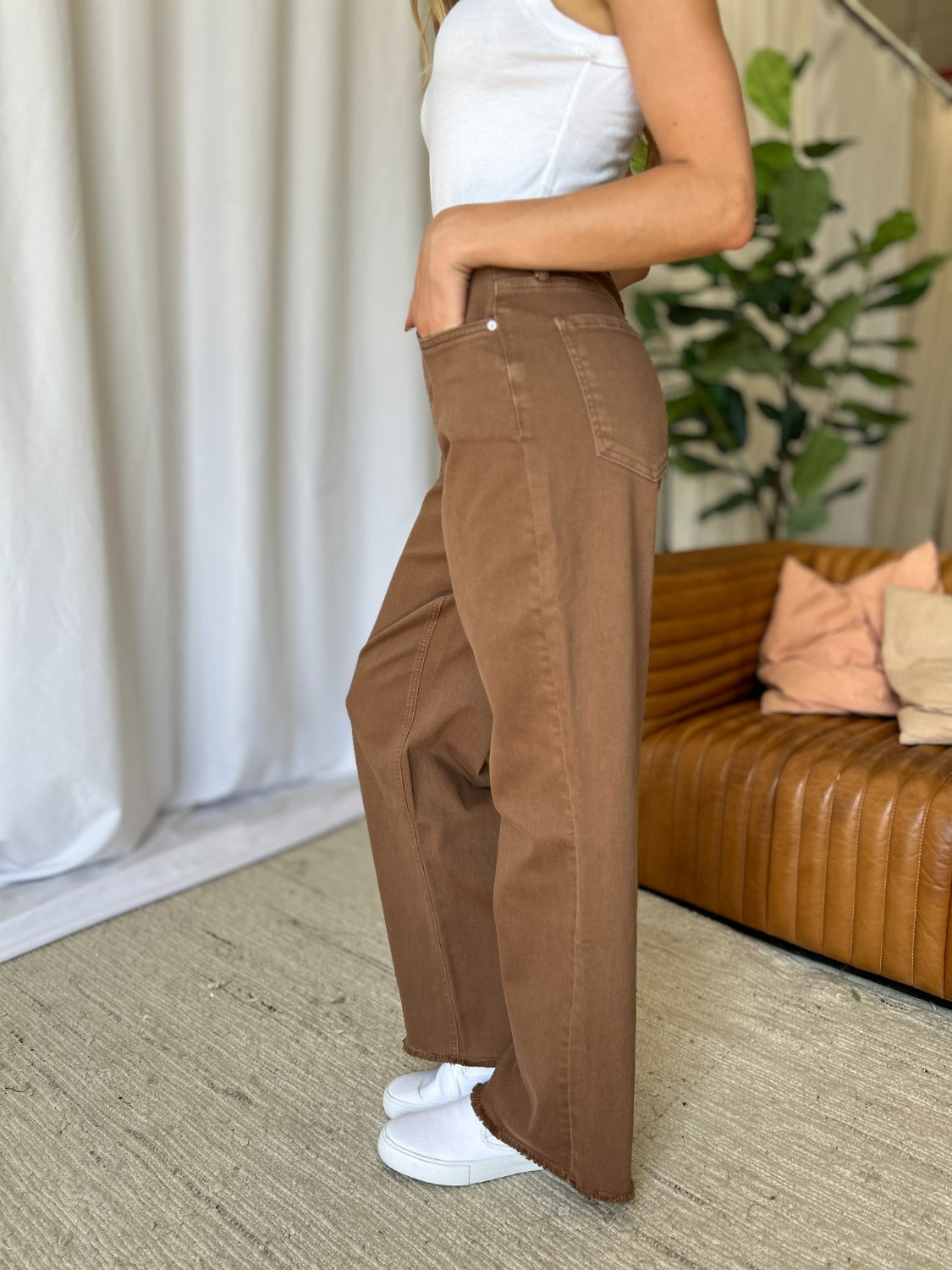 RFM Full Size High Rise Garment Dye Wide Leg Jeans - In Style Chics Boutique LLC