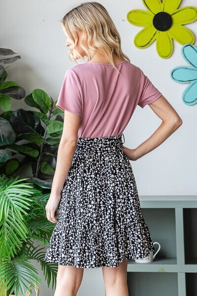 Short Sleeve Solid & Animal Print Mini Dress - In Style Chics Boutique