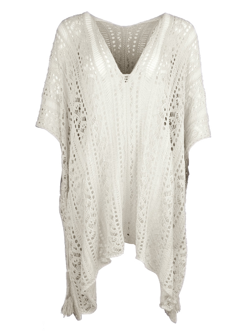 Cutout V-Neck Cover-Up with Tassel - More Colors! - In Style Chics Boutique LLC