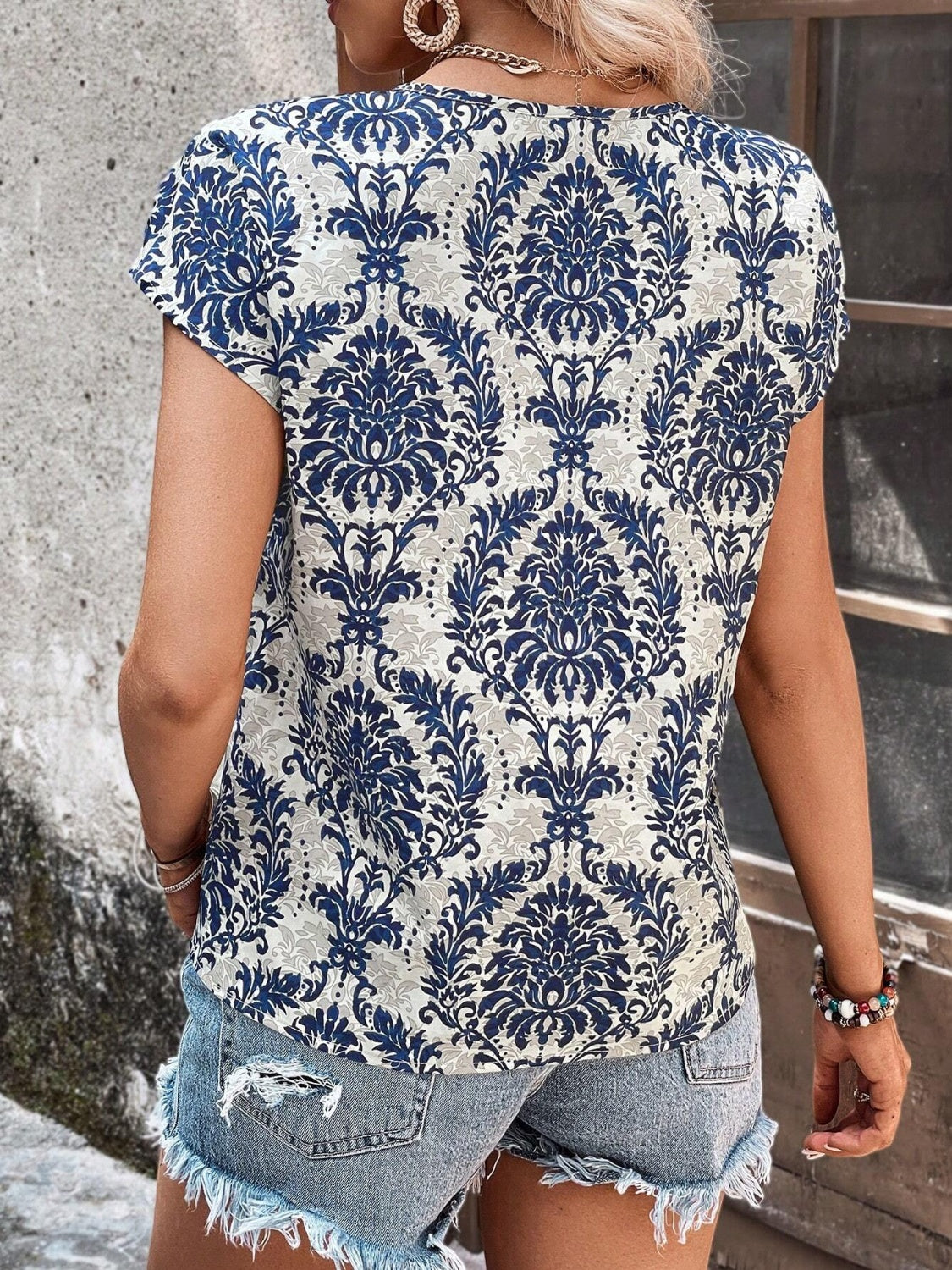 Printed Short Sleeve Blouse - More Colors! - In Style Chics Boutique LLC