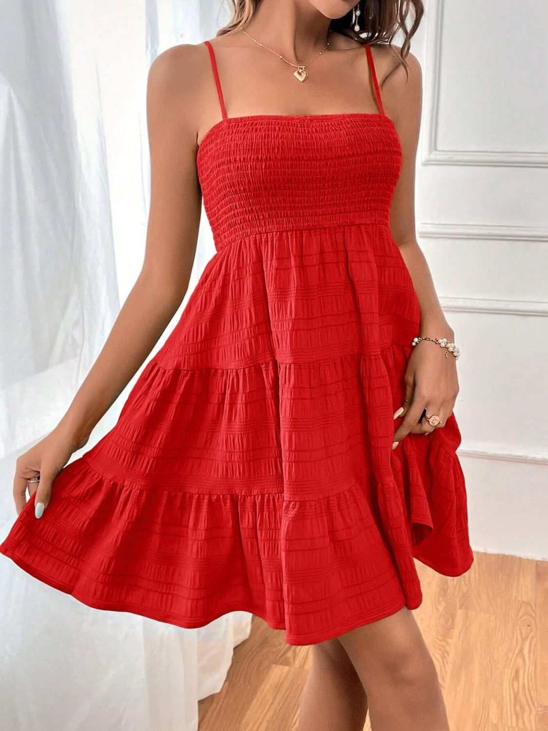 Smocked Tiered Sleeveless Mini Dress - More Colors! - In Style Chics Boutique LLC