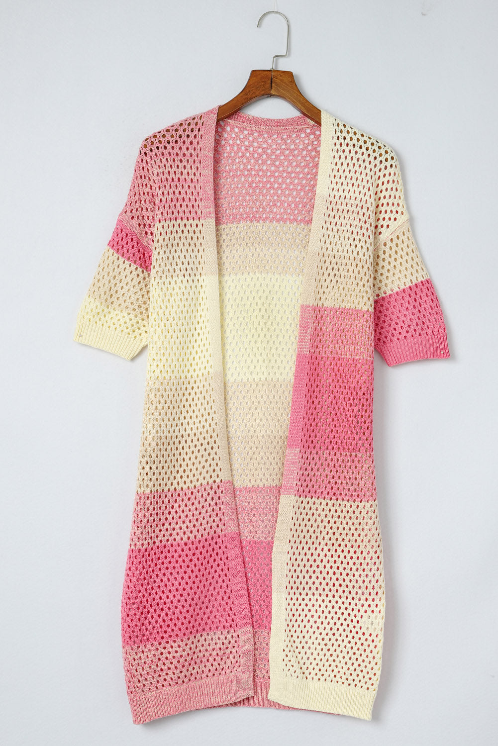 Color Block Dropped Shoulder Half Sleeve Cover Up - In Style Chics Boutique LLC