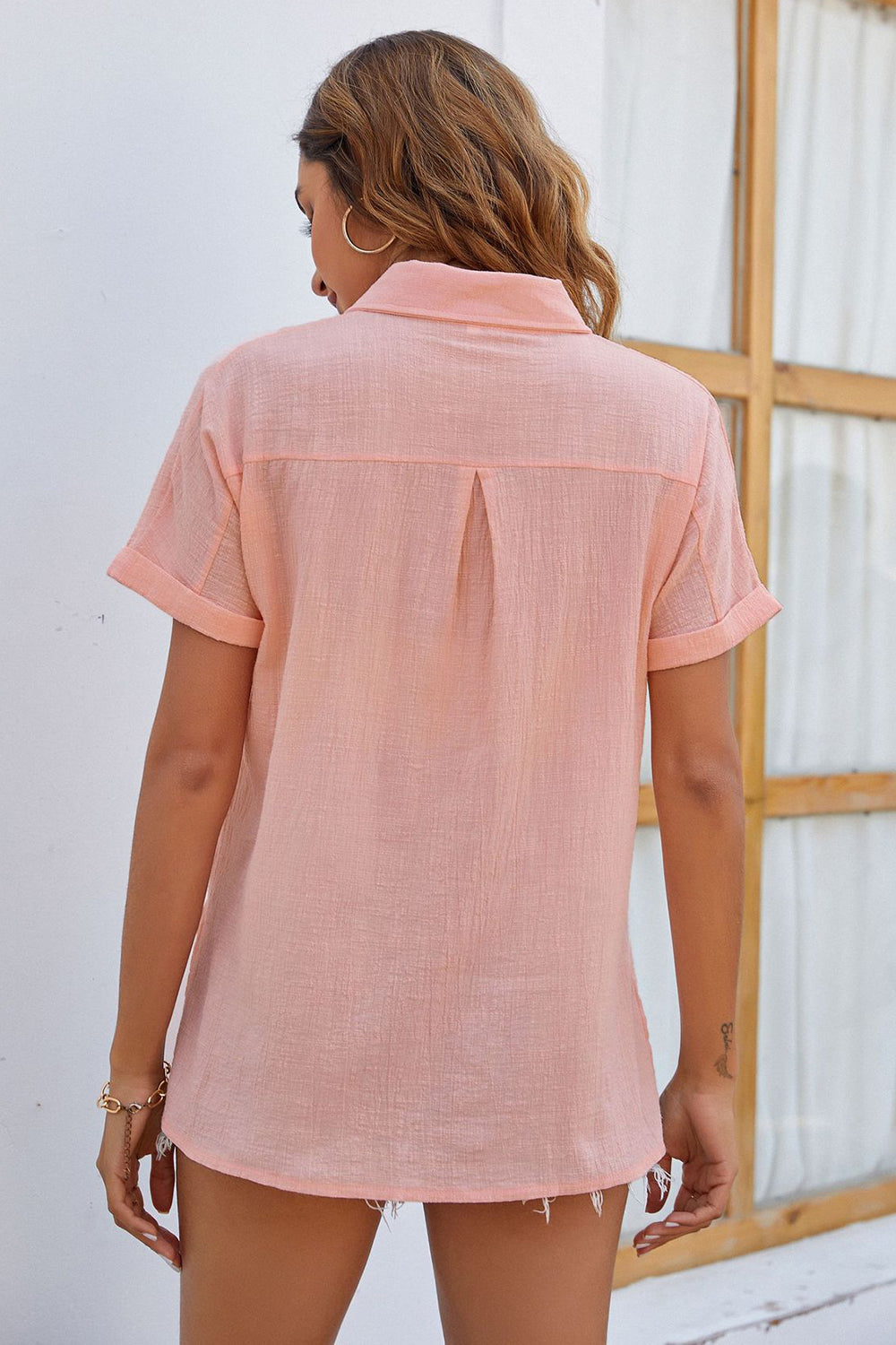 Button Up Collared Neck Short Sleeve Shirt - More Colors! - In Style Chics Boutique LLC