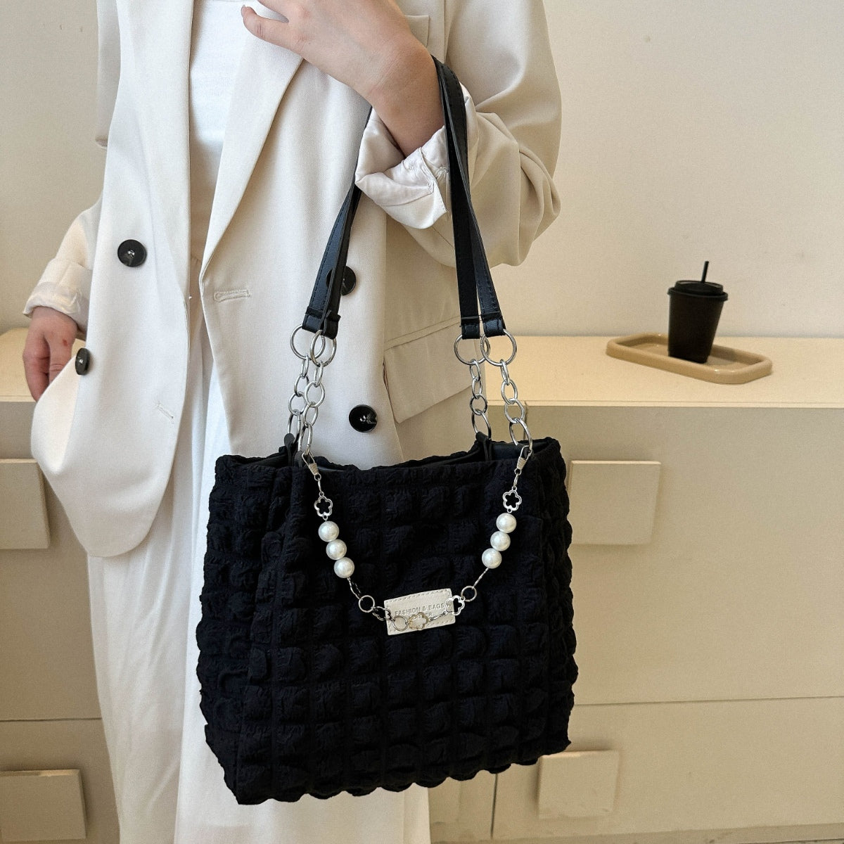 Bubble Textured Tote Bag - In Style Chics Boutique LLC