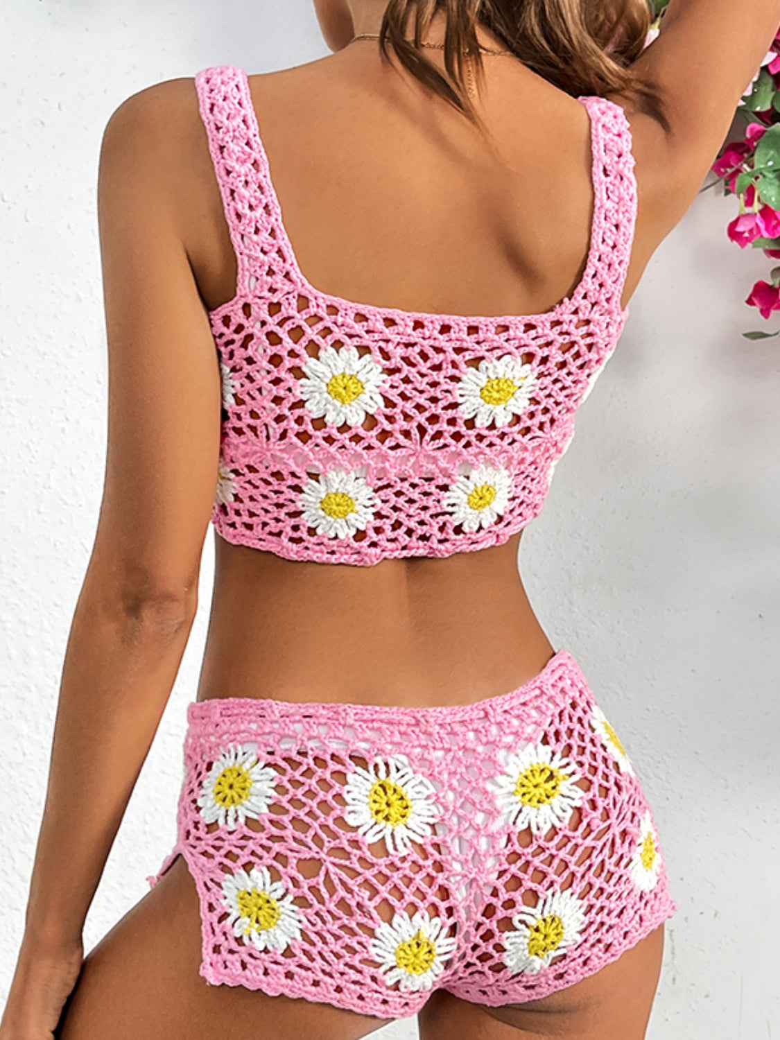 Flower Cutout Wide Strap Two-Piece Cover Up - Also in Pink! - In Style Chics Boutique LLC
