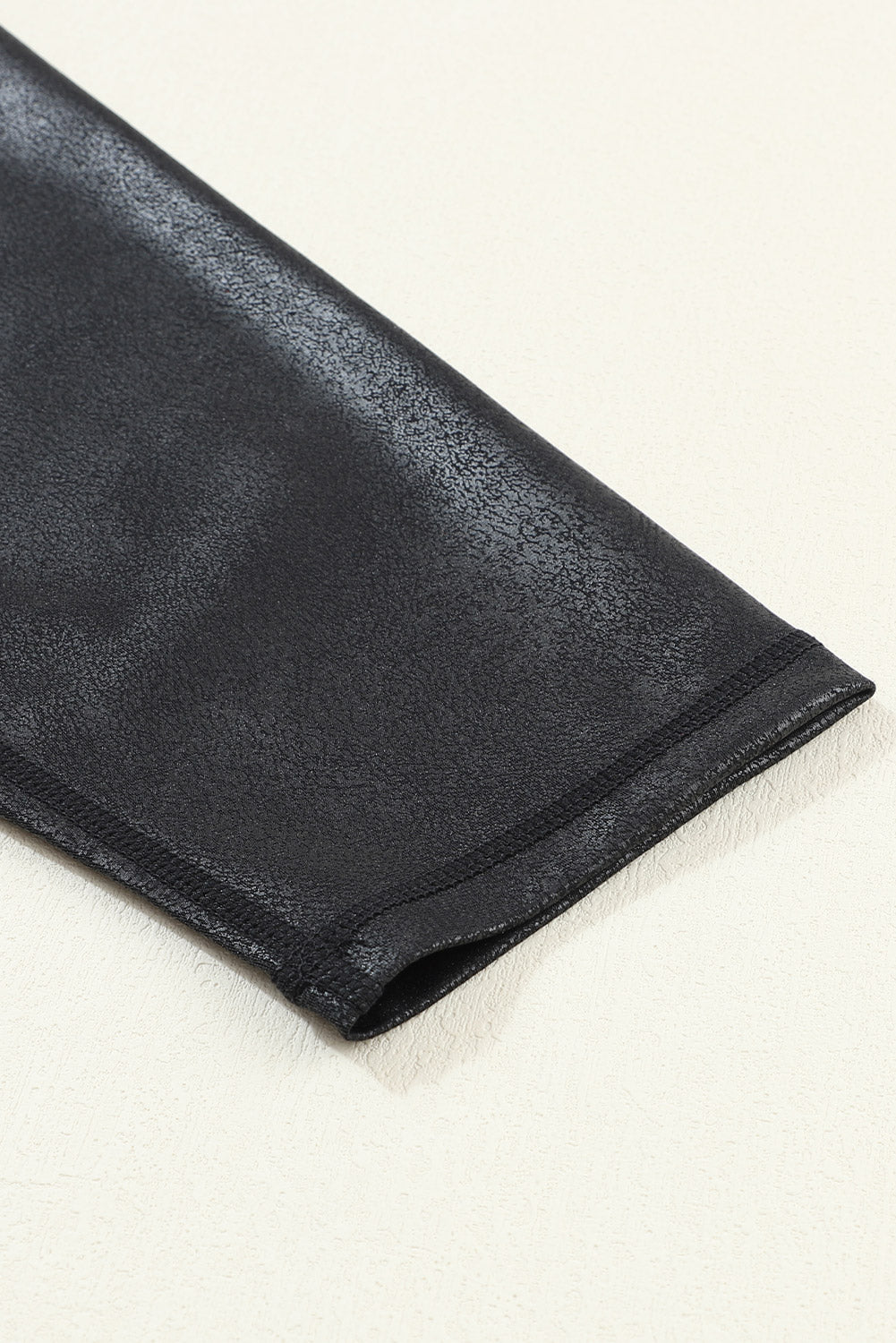 Black Crossed Dip Waist Sleek Leather Leggings - In Style Chics Boutique LLC
