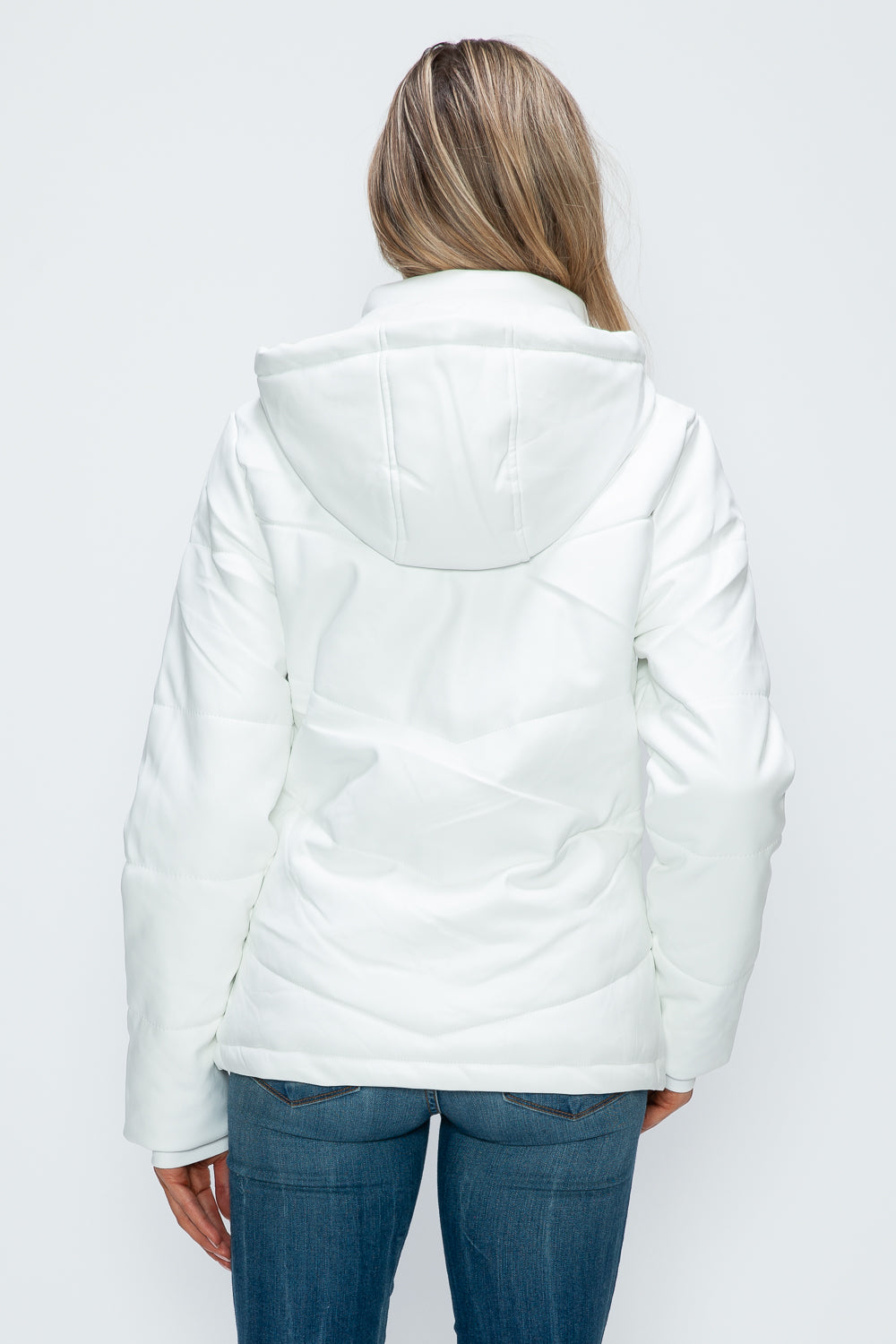 How Dare U Pocketed Zip Up Puffer Jacket with Removable Hood - In Style Chics Boutique LLC