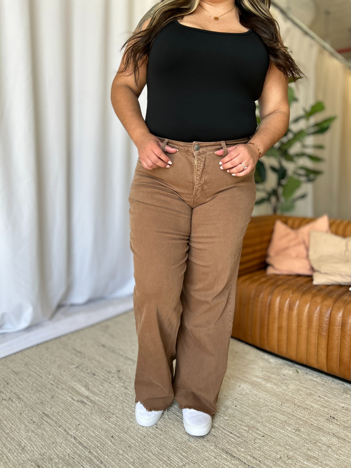 RFM Full Size High Rise Garment Dye Wide Leg Jeans - In Style Chics Boutique LLC