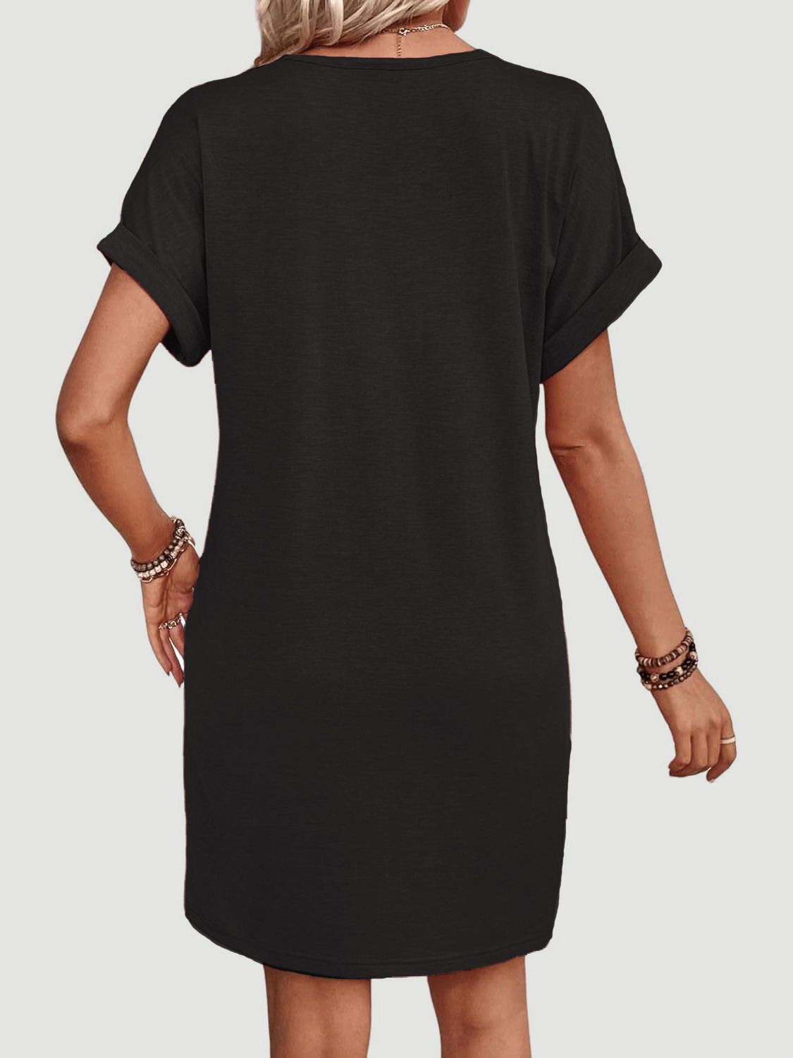 Quarter Button V-Neck Short Sleeve Dress - More Colors! - In Style Chics Boutique LLC