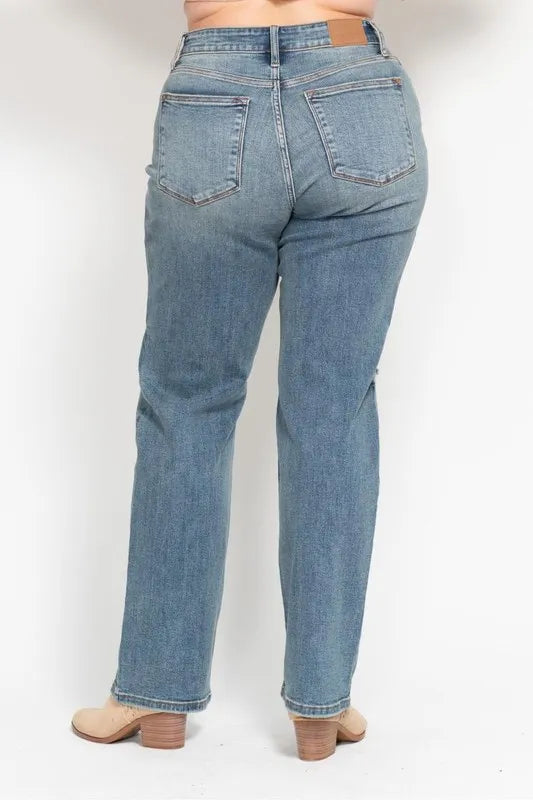 Judy Blue Dad Jeans, High Waist Distressed - In Style Chics Boutique Women's Clothes Online