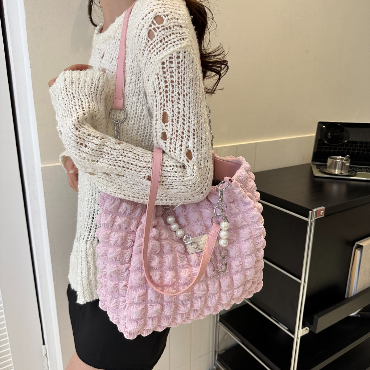 Bubble Textured Tote Bag - In Style Chics Boutique LLC