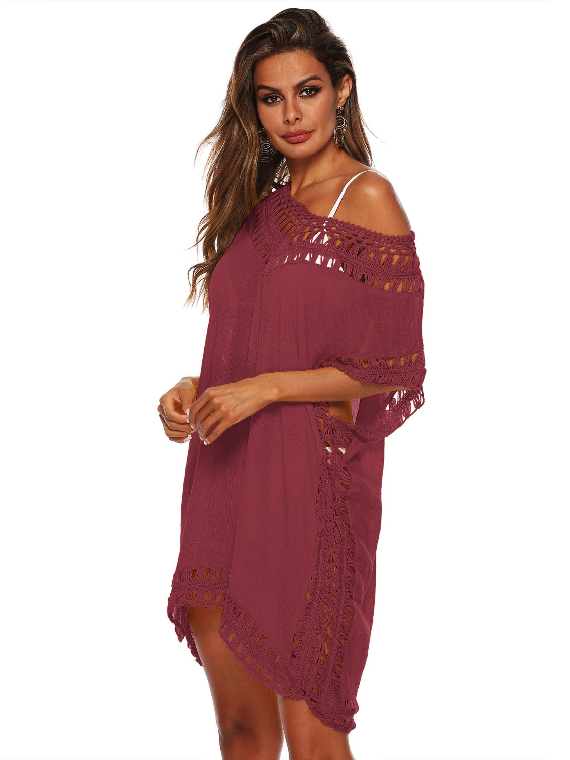 Cutout V-Neck Short Sleeve Cover-Up - More Colors! - In Style Chics Boutique LLC