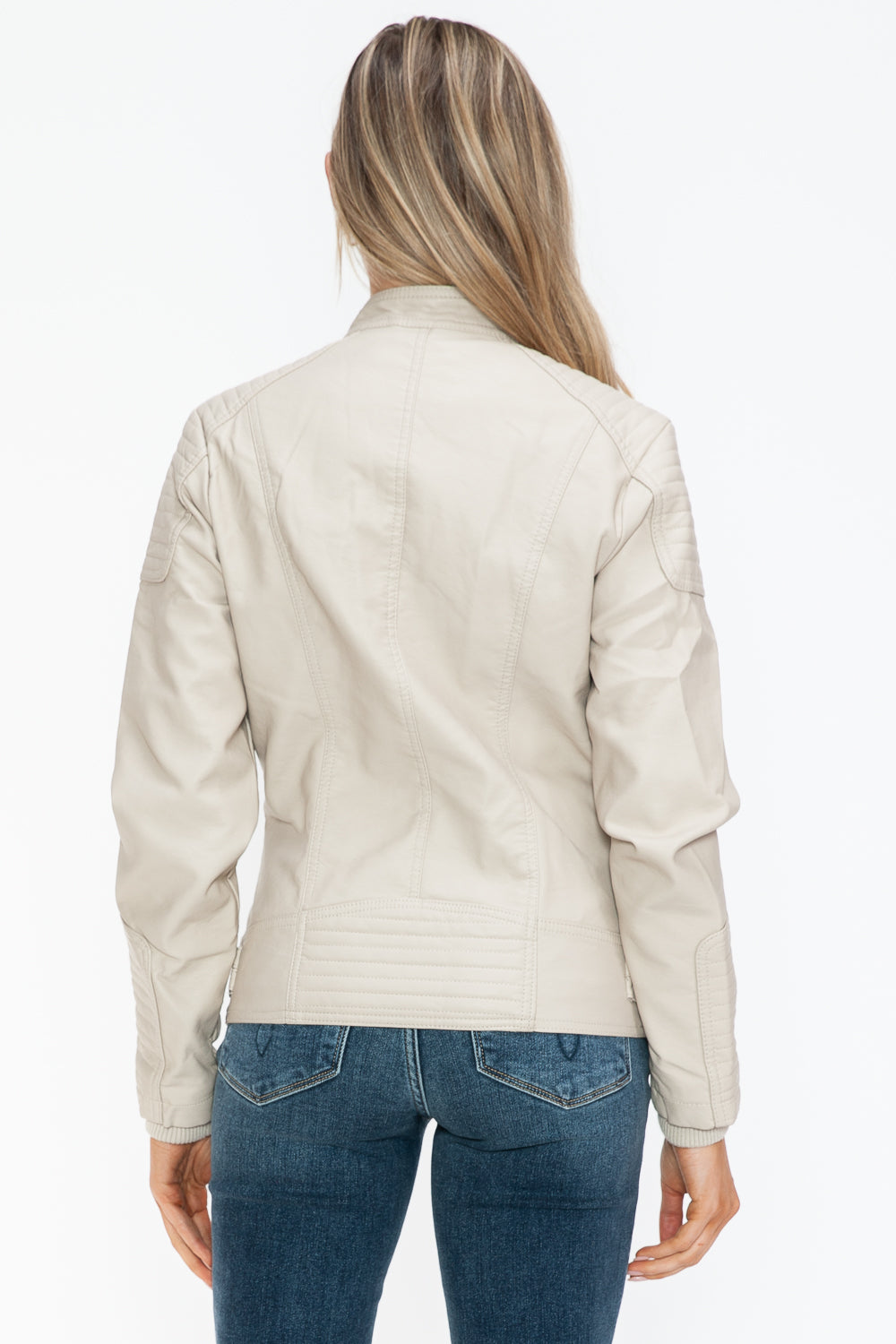 Snobbish Faux Leather Biker Jacket with Side Zip Pockets - In Style Chics Boutique LLC
