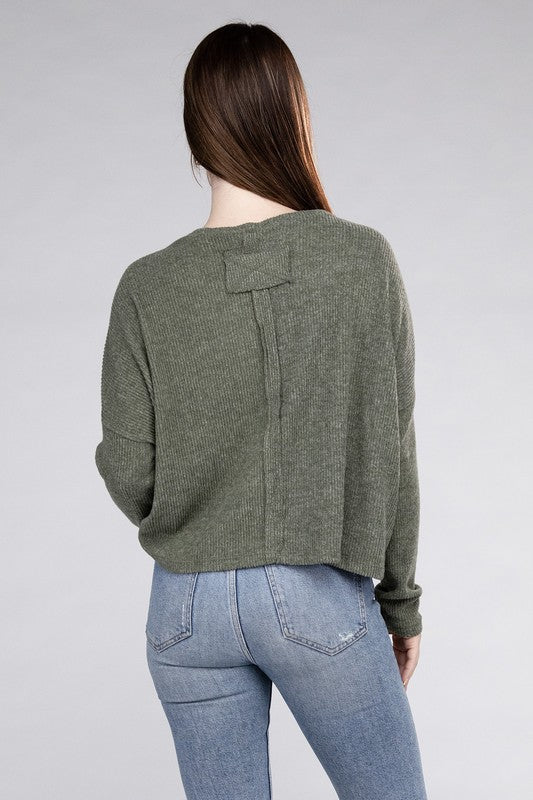 Ribbed Dolman Long Sleeve Sweater - In Style Chics Boutique LLC