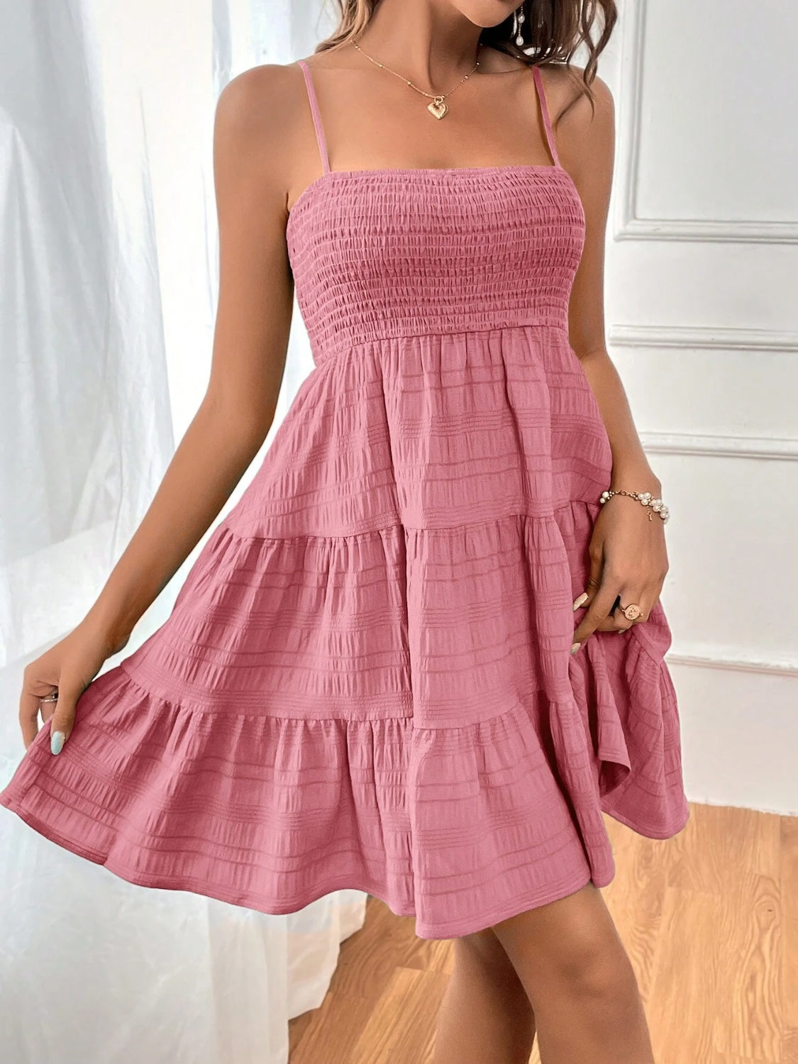 Smocked Tiered Sleeveless Mini Dress - More Colors! - In Style Chics Boutique LLC