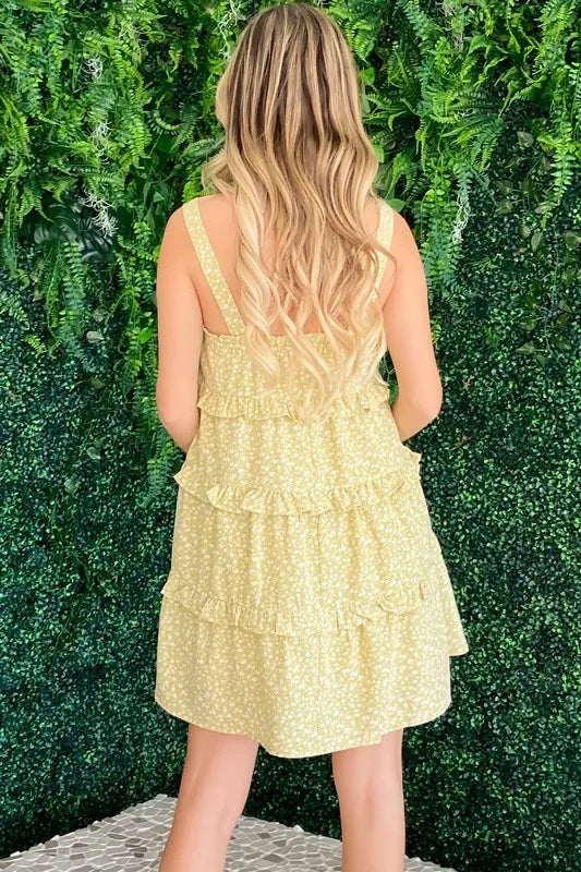 Ruffle Detailed Floral Babydoll Dress