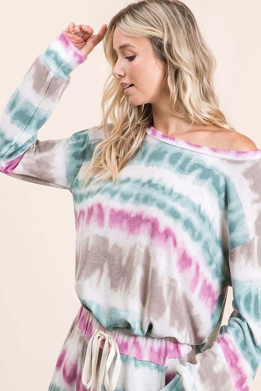 Terry Sweatshirt Tie Dye Print at In Style Chics Boutique