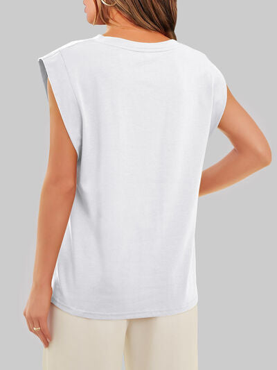 Cap Sleeve T-Shirt, Round Neck - In Style Chics Boutique
