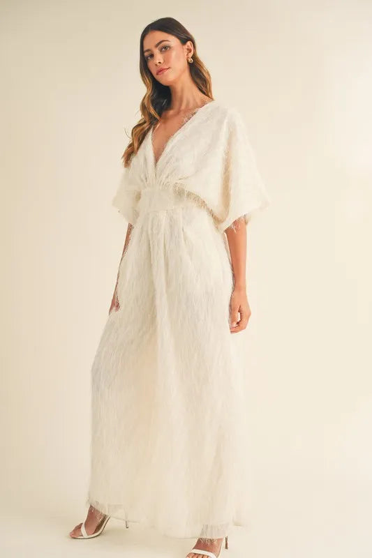 Fluffy Deep V Neck Wide Leg Jumpsuit - sophisticated look - In Style Chics Boutique Women's Juniors Apparel Online
