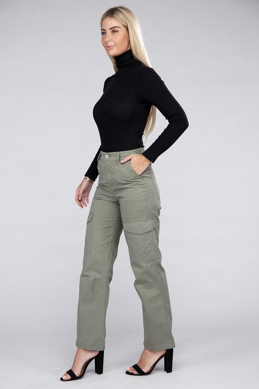 Everyday Wear Elastic-Waist Cargo Pants for Women - In Style Chics Boutique LLC