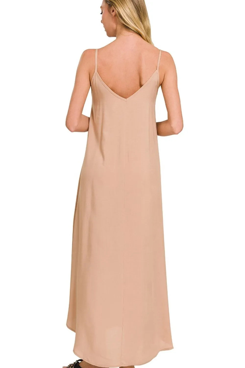 Cami Dress With Flowy Pockets Woven Arc Hem - In Style Chics Boutique Women's Clothes Juniors Clothes