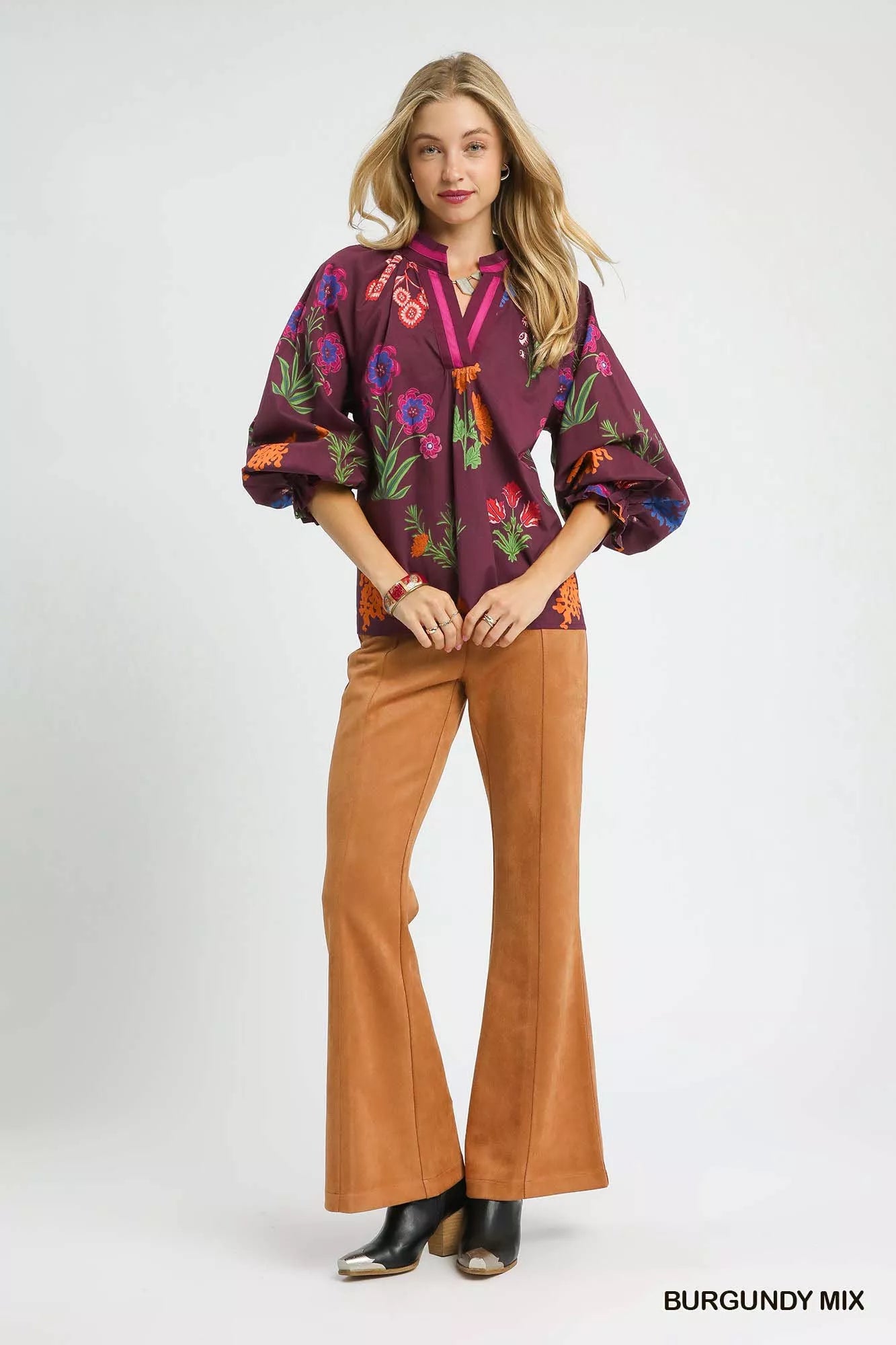 Shop Floral Print Flounce Sleeve Blouse at In Style Chics Boutique