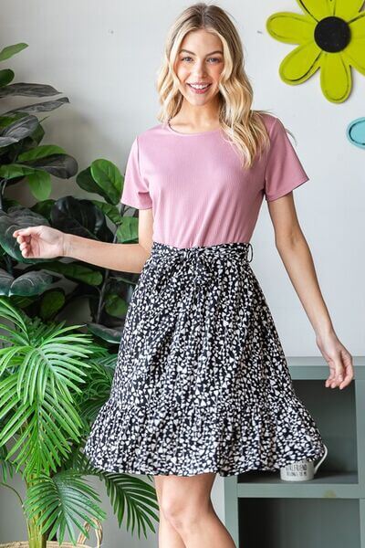 Short Sleeve Solid & Animal Print Mini Dress - In Style Chics Boutique