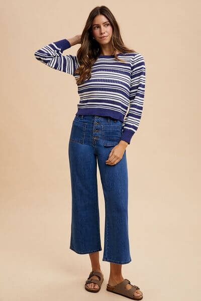 Women's Juniors Button Fly High Waist Jeans - In Style Chics Boutique