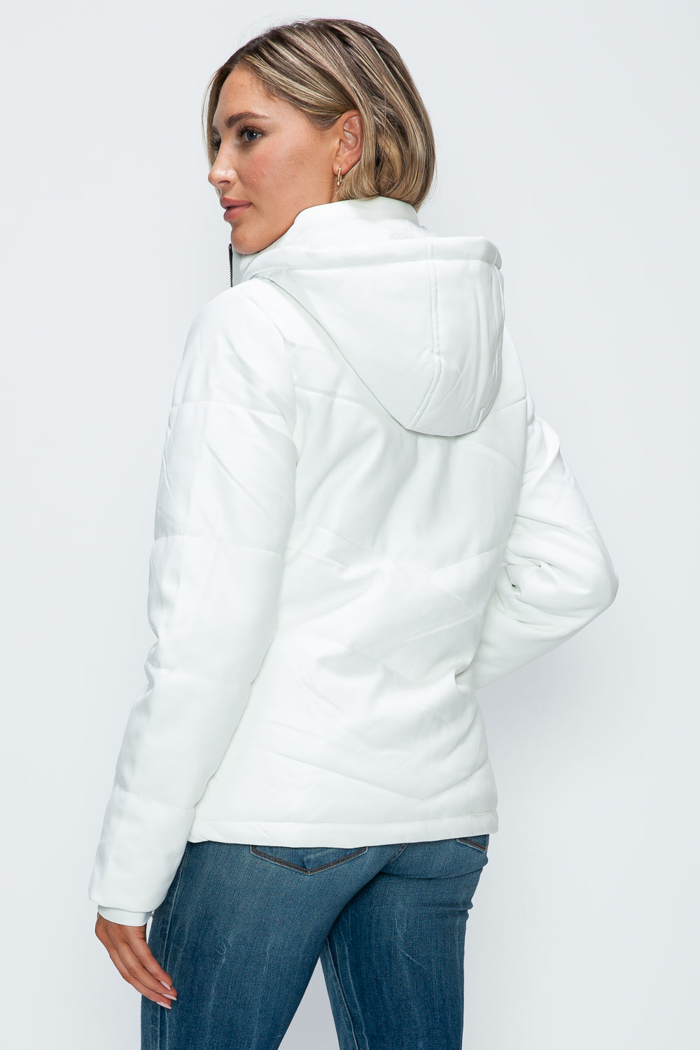 How Dare U Pocketed Zip Up Puffer Jacket with Removable Hood - In Style Chics Boutique LLC