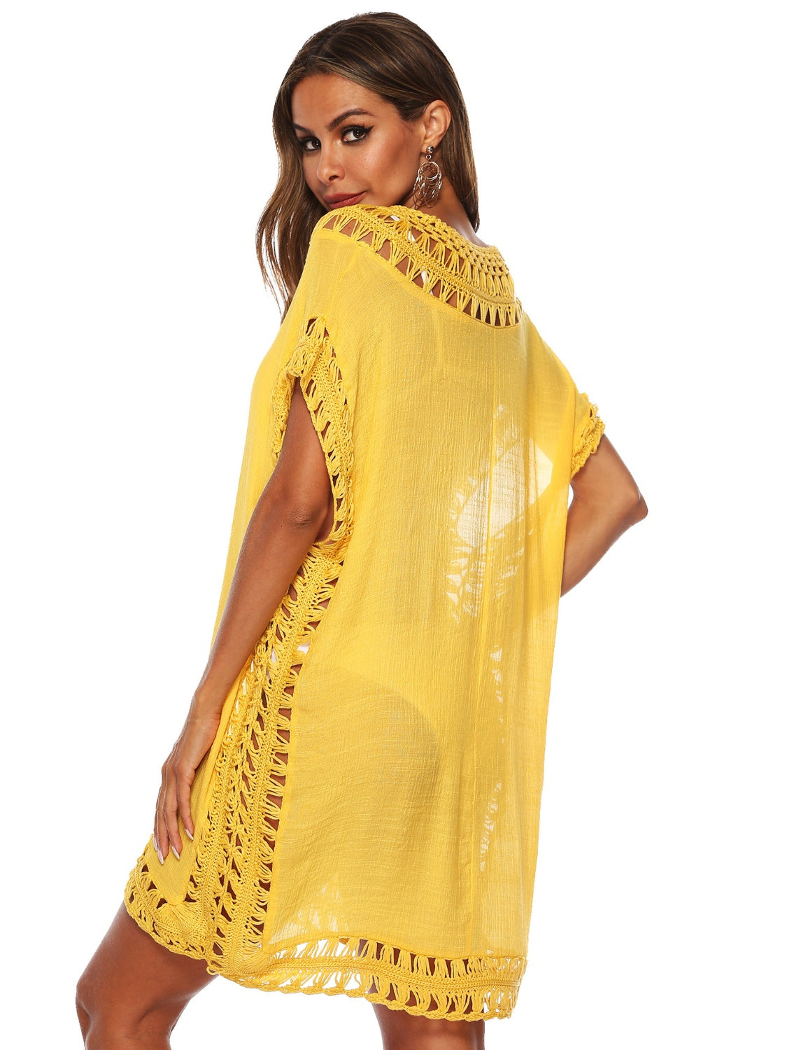 Cutout V-Neck Short Sleeve Cover-Up - More Colors! - In Style Chics Boutique LLC