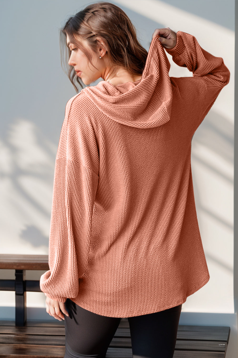 Half Button Long Sleeve Hoodie - In Style Chics Boutique Women's Juniors Plus Size Clothes Online