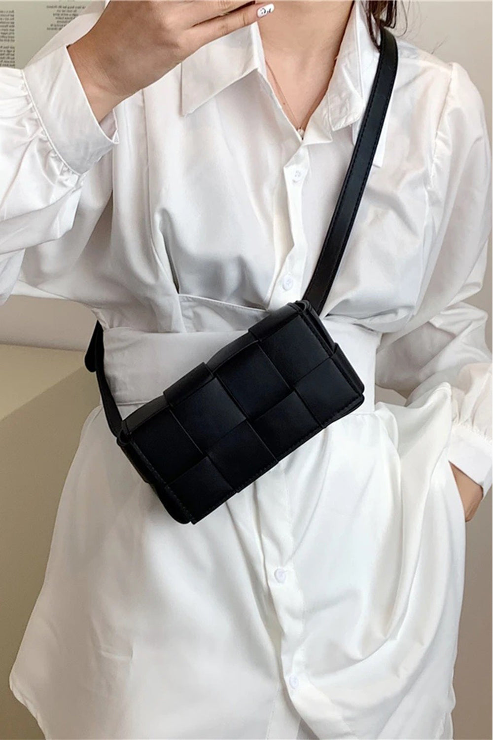 Zenana Vegan Leather Woven Crossbody Bag - In Style Chics Boutique LLC