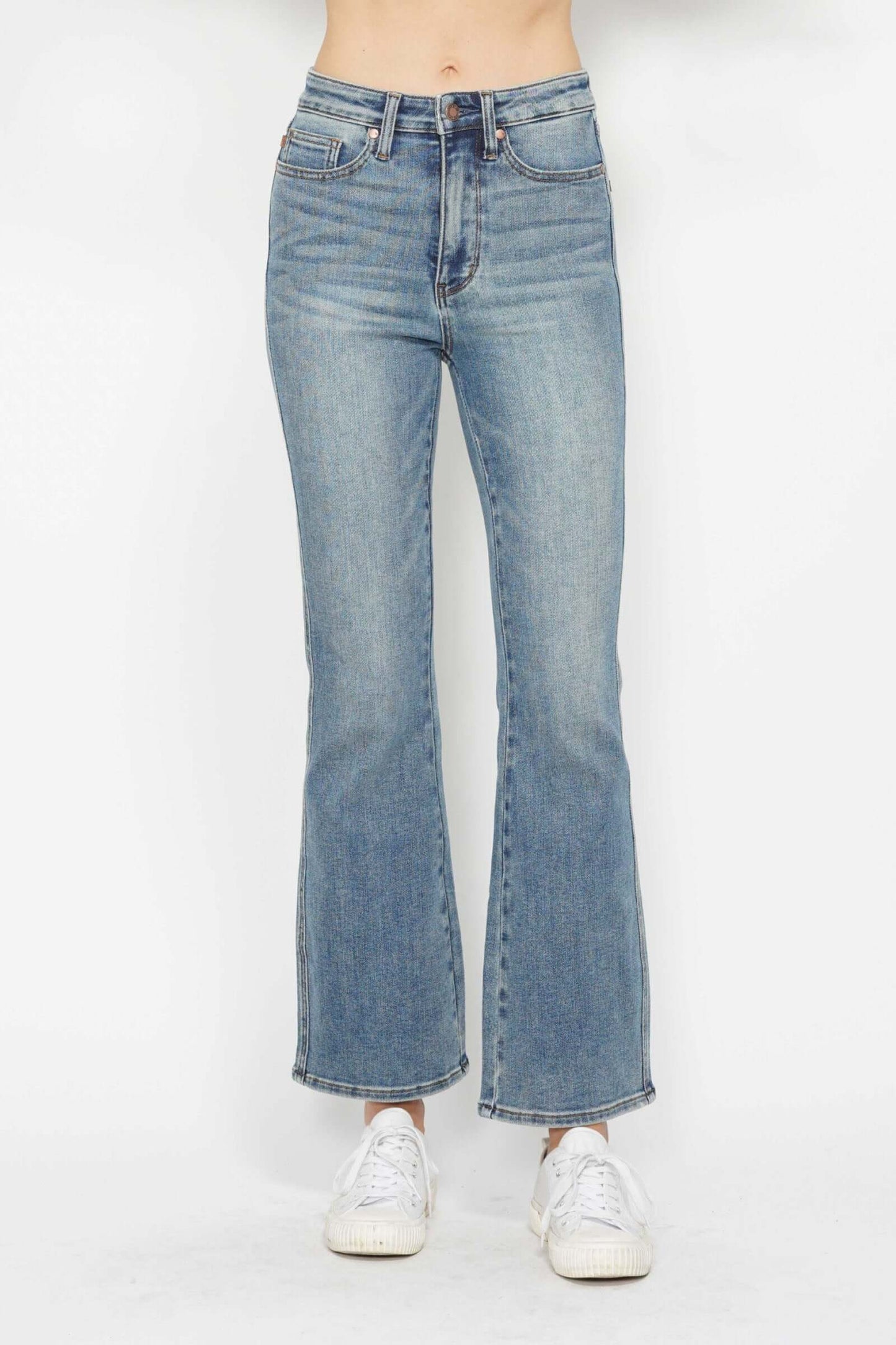 Judy Blue Tummy Control Back Embroidered Pocket Bootcut Jeans - Short Inseam - Petite - In Style Chics Boutique Women's Juniors Plus Size Apparel Online