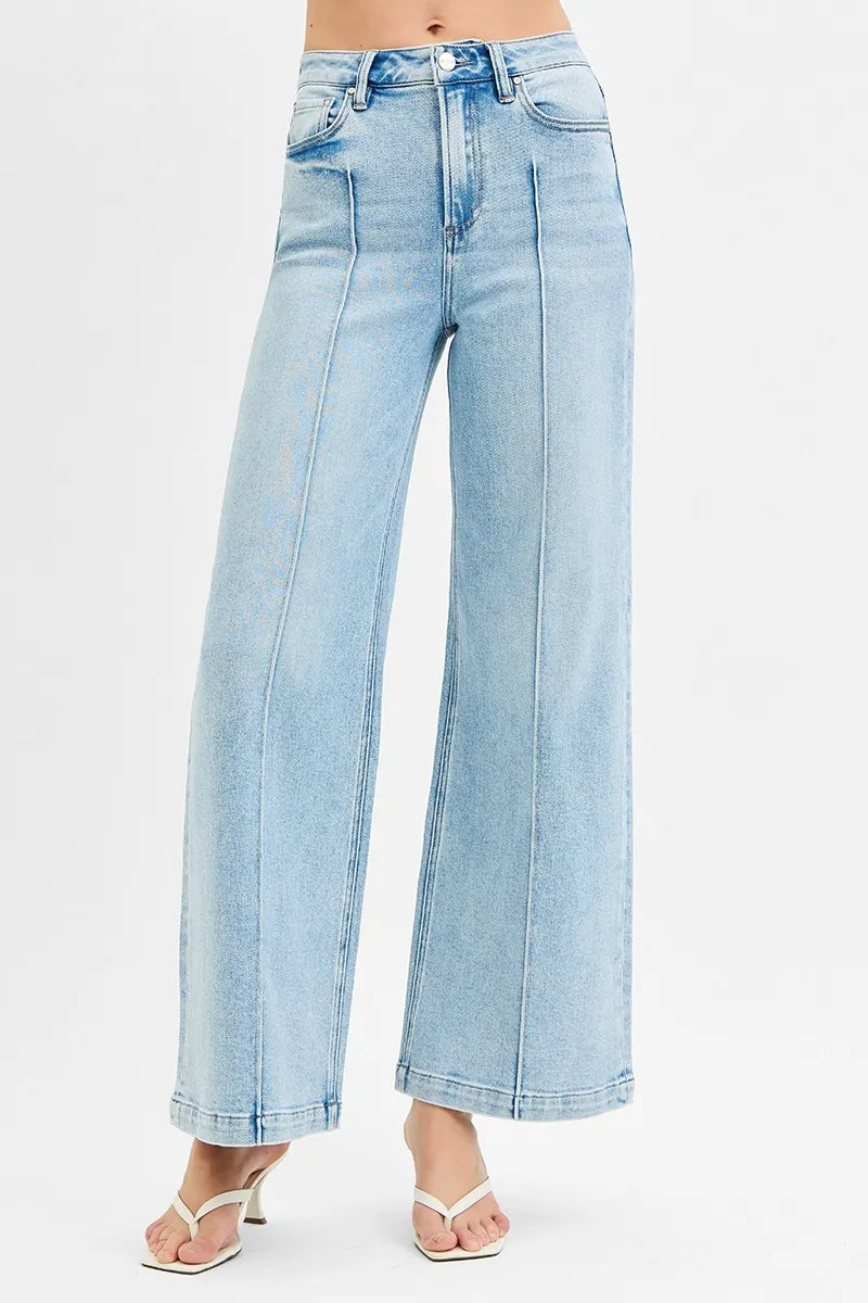 RISEN High Waist Wide Leg Pintuck Detailed