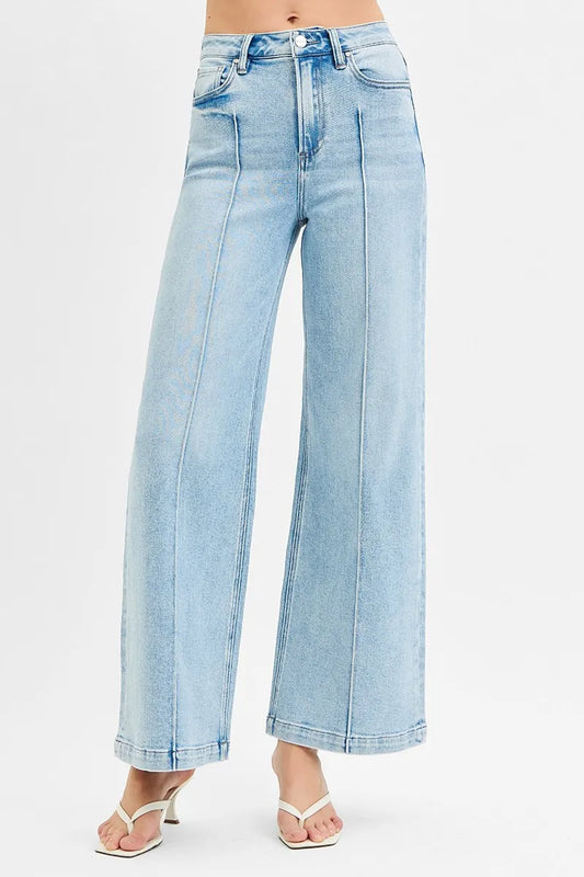 RISEN High Waist Wide Leg Pintuck Detailed