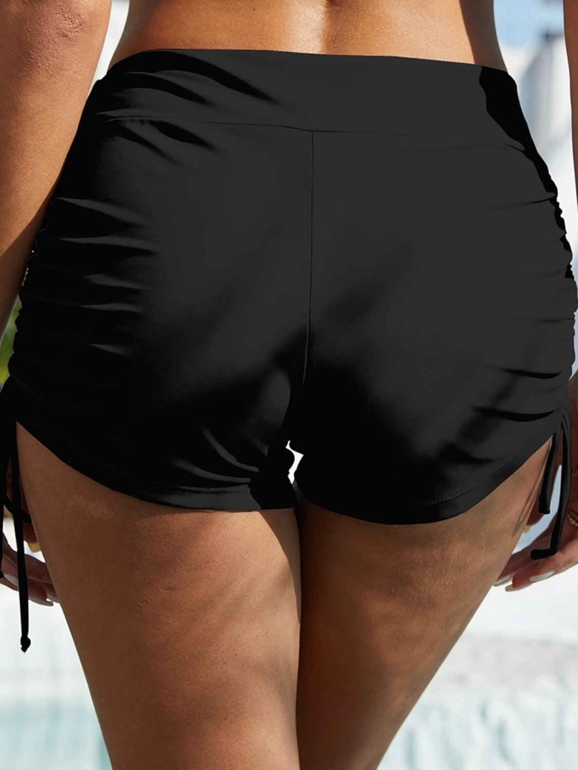 Drawstring Mid-Rise Waist Swim Shorts - In Style Chics Boutique LLC