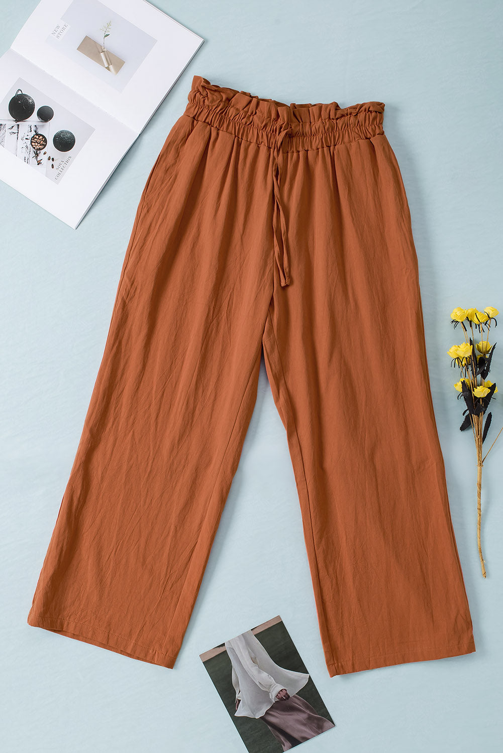 Drawstring Paperbag Waist Wide Leg Pants - More Colors! - In Style Chics Boutique LLC
