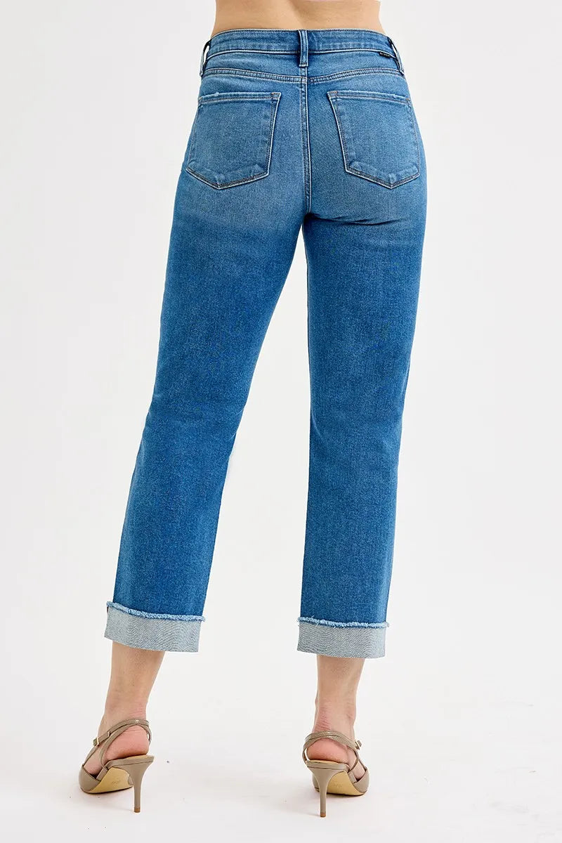 RISEN High Rise Boyfriend Fit Ankle Jeans - In Style Chics Boutique
