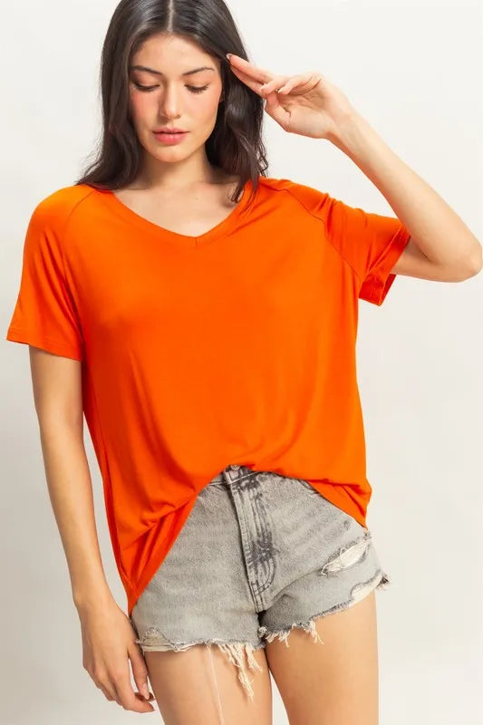 Oversized V-Neck Relaxed Tee