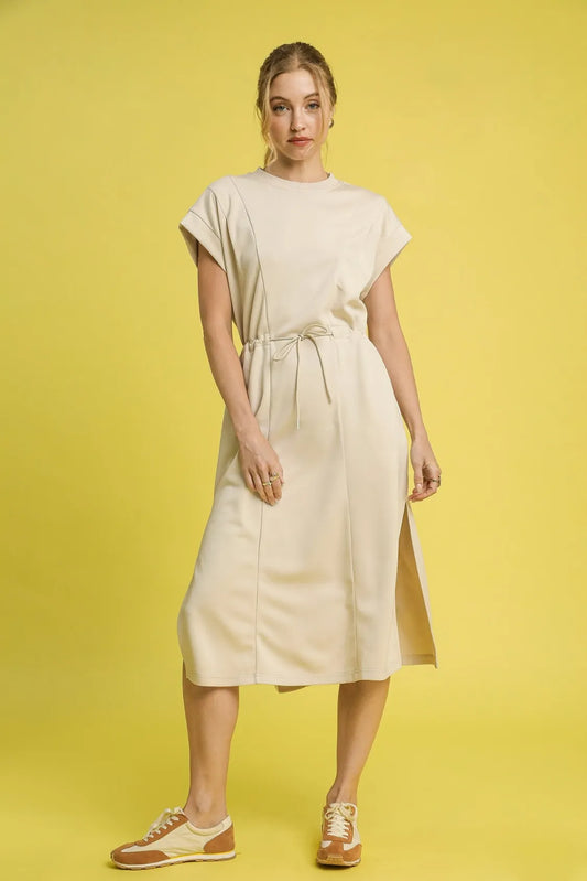 Side Slit Short Sleeve Midi Tee Dress - In Style Chics Boutique
