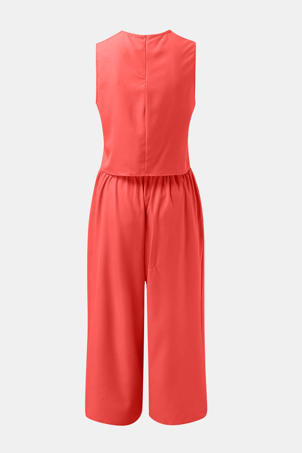 Round Neck Top and Wide Leg Pants Set - In Style Chics Boutique LLC