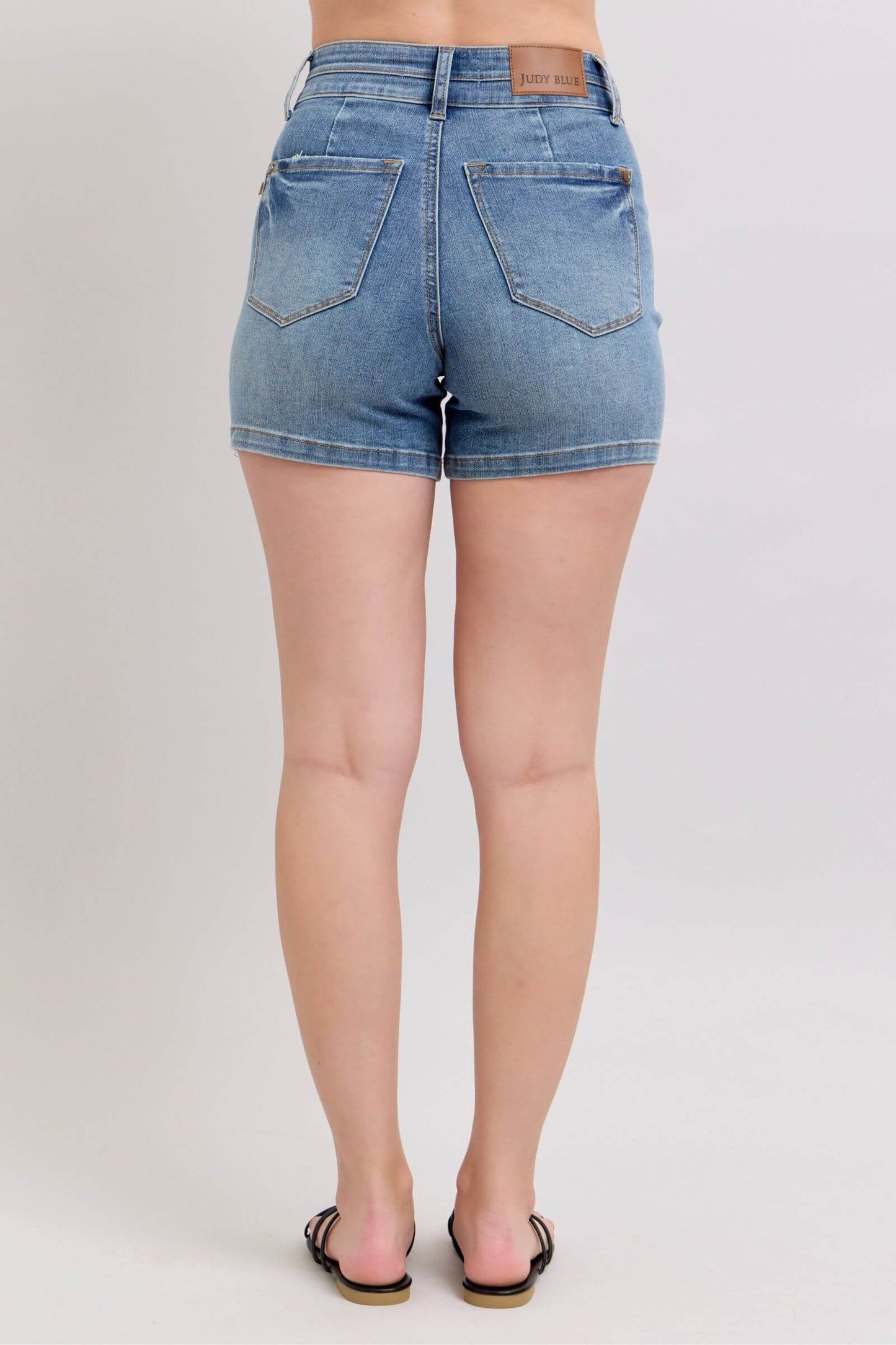 Judy Blue High Rise Tummy Control Denim Shorts - In Style Chics Boutique Women's Juniors Plus Size Apparel Online